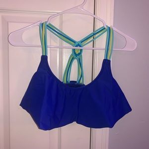 Blue & teal ruffle bikini top!
